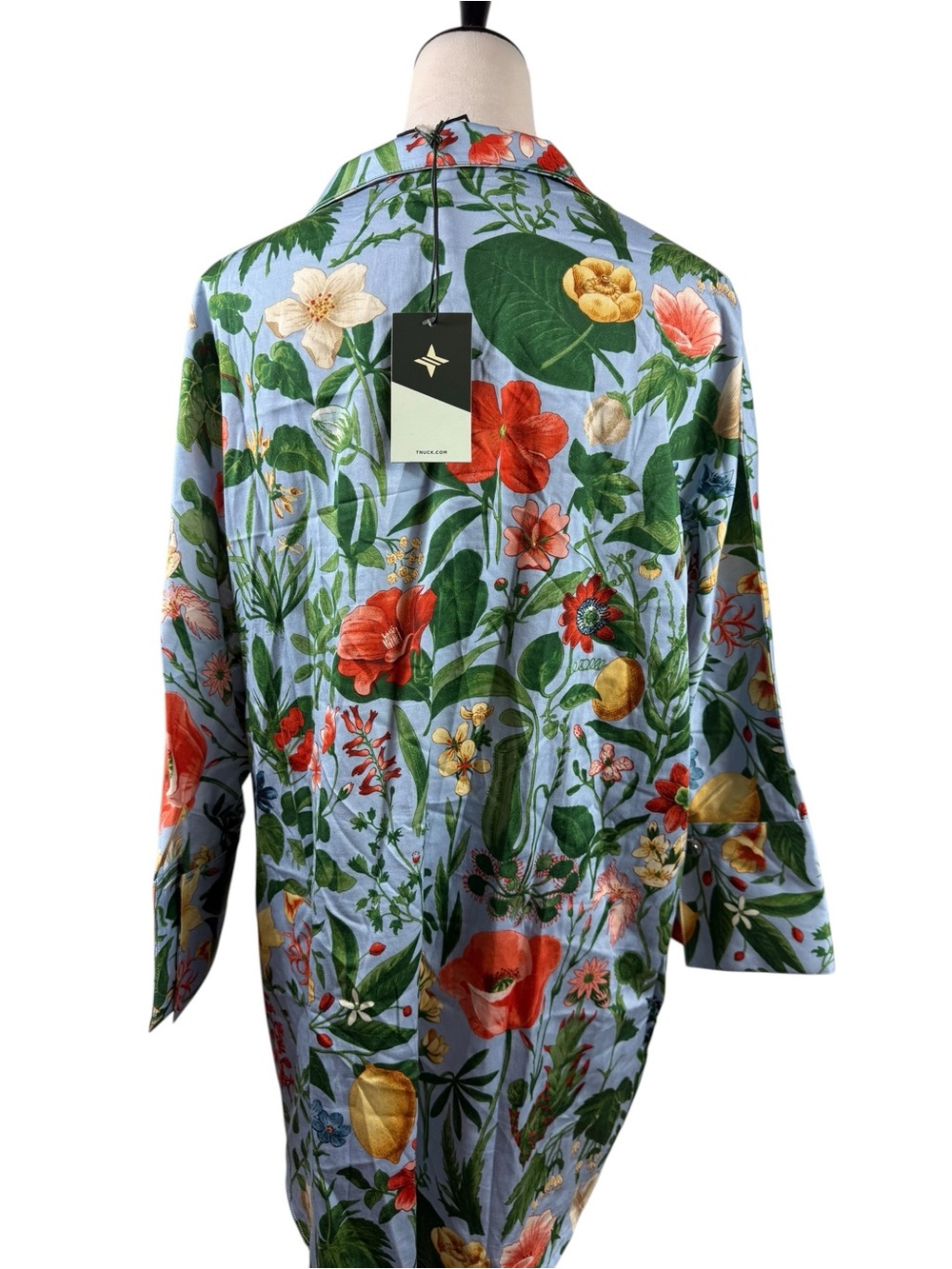 NWT Tuckernuck willow pop over Green and White botanical Print Tunic size XL - Picture 4 of 15